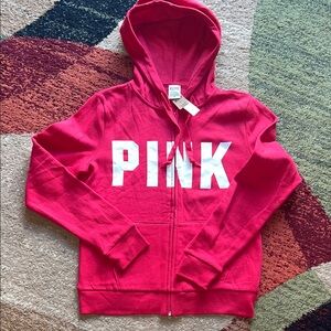 PINK Victoria's Secret Bold Red Zip-Up Hoodie